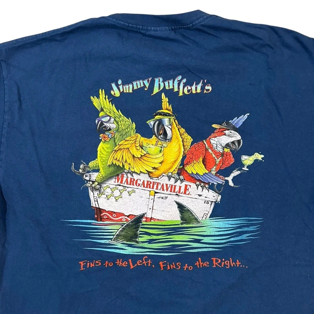 Jimmy Buffetts Margaritaville Las Vegas T-Shirt Adult XL Nevada Phins Up Blue - Picture 1 of 8
